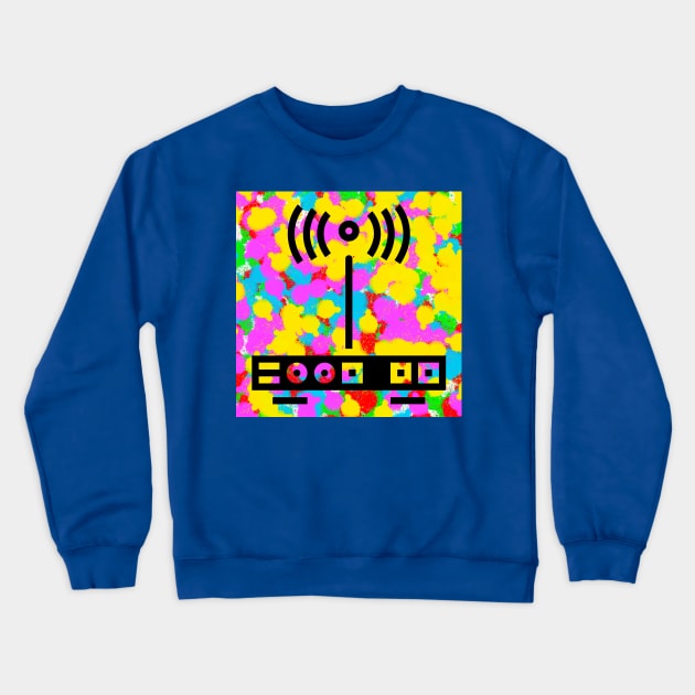 WiFi Router Tie Dye Crewneck Sweatshirt by IBMClothing